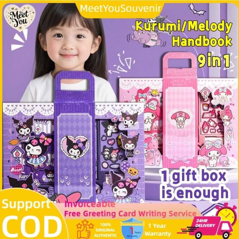 Sanrio Handbook Stationery Melody Kuromi Large Gift Box Pack Full Set ...