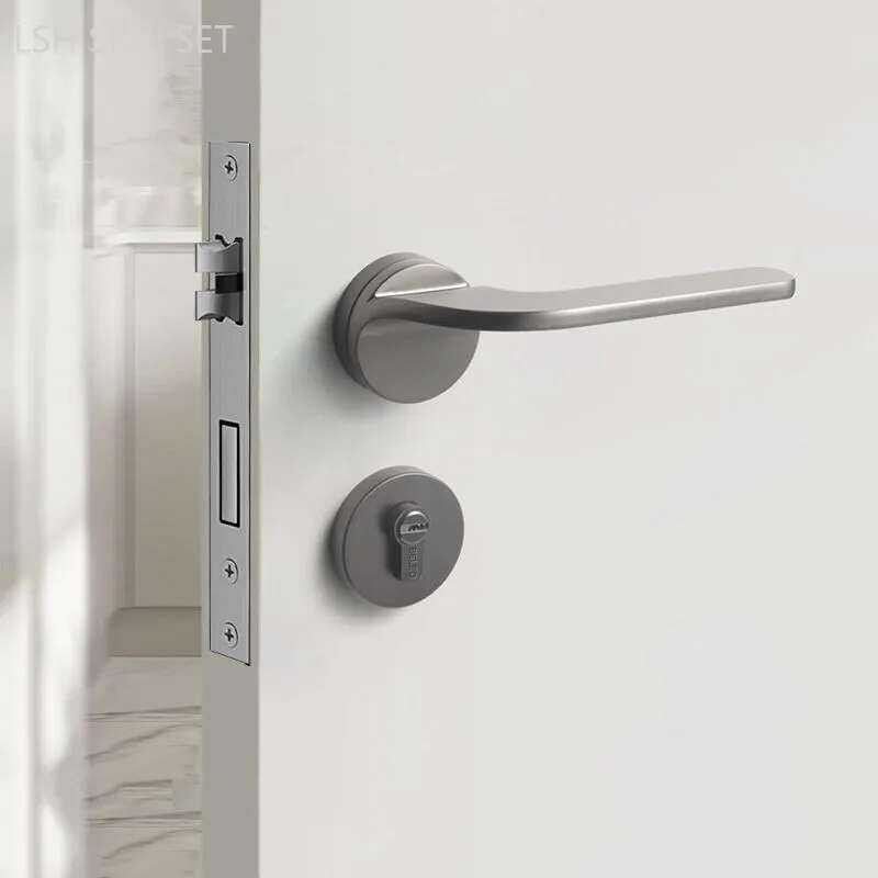 Zinc Modern Alloy Bedroom Locks Silent Security Double Handle Split ...