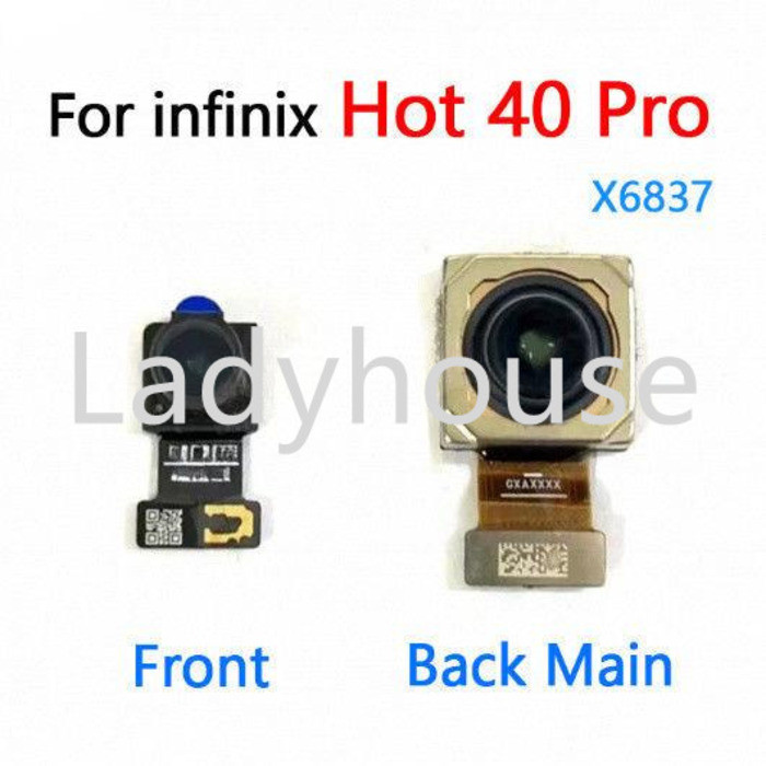 For Infinix Hot 40 Pro X6837 Back Rear Camera Module Flex Cable + Front ...