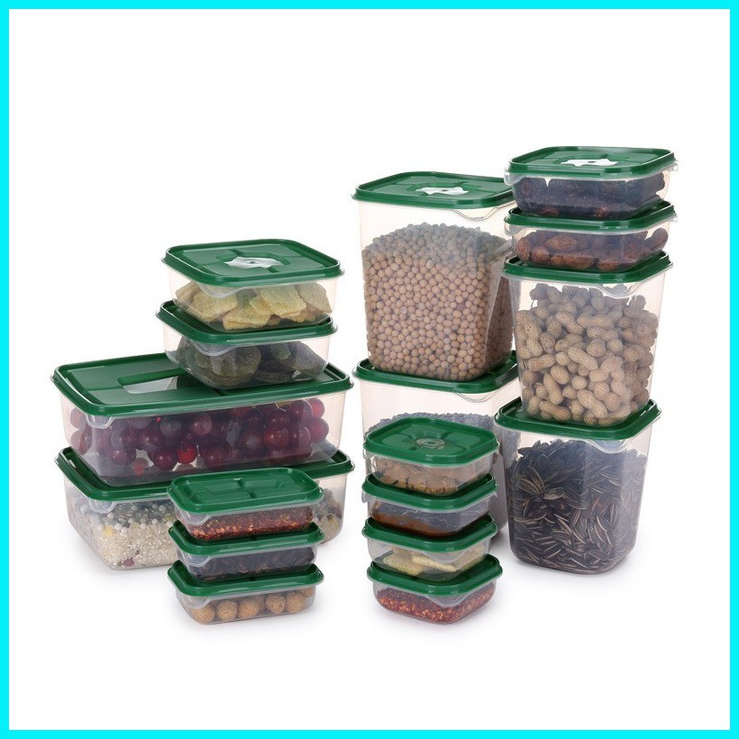 Luckyy_17pcs set Refrigerator Topperware Kitchen Container Food Storage ...