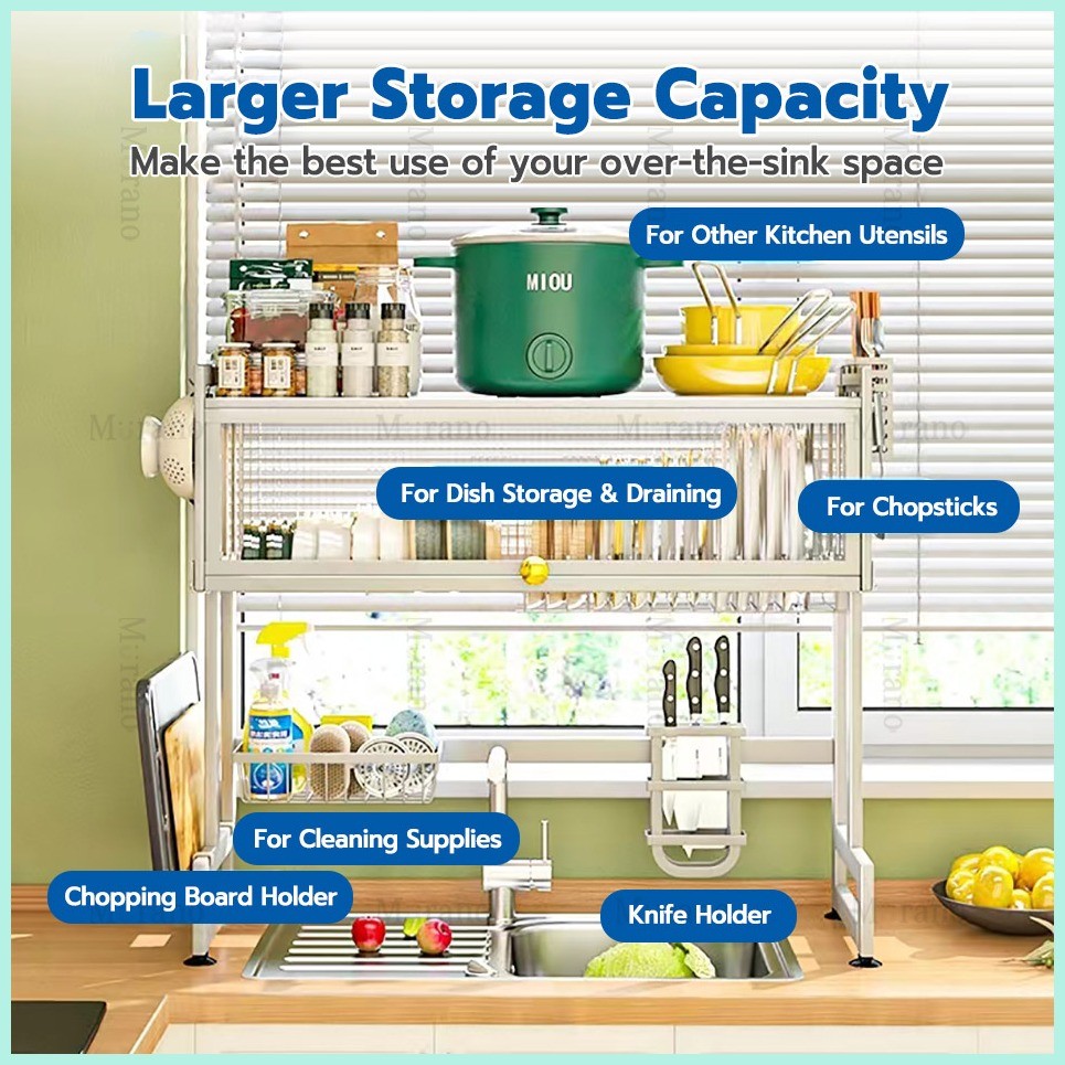 Dustproof Drain Rack With Cabinet Door Multi-functional Sink Rack ...