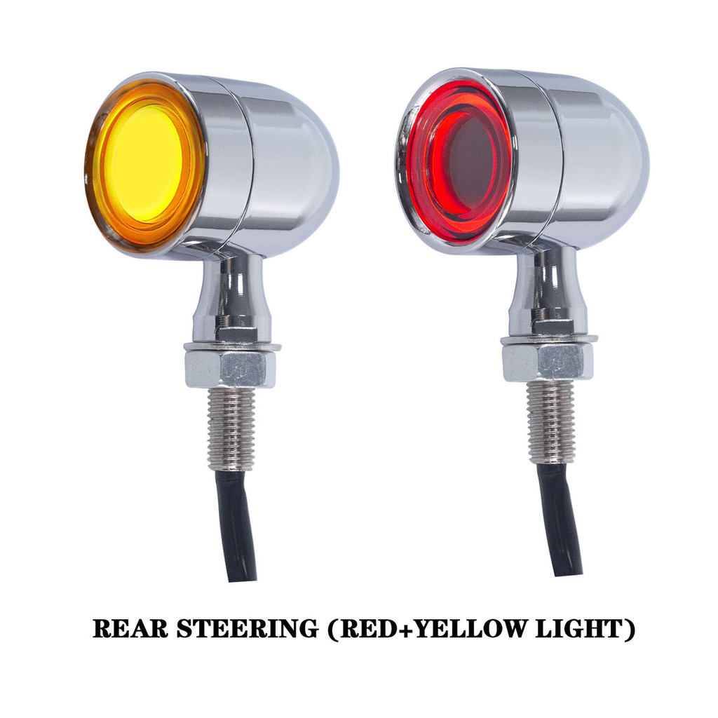 New Motorcycle LED Turn Signals Chrome Indicator Break Light For Harley