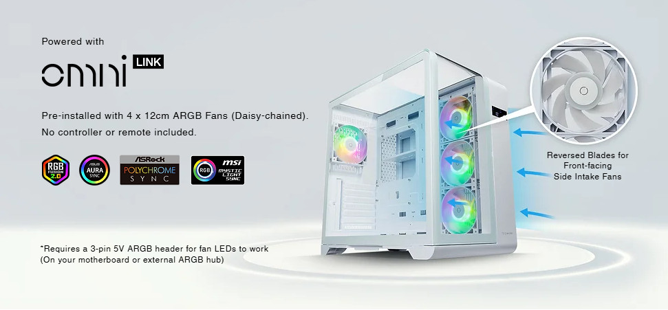 TECWARE ARC ARGB Curved Tempered Glass ATX Casing with CPU & GPU ...