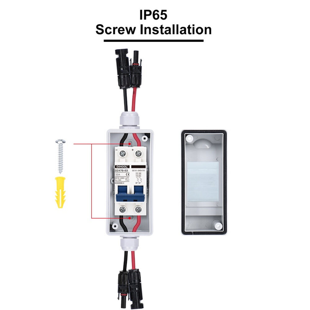 500V Circuit Breaker Disconnect Switch 2P 32A IP65 Distribution Box ...