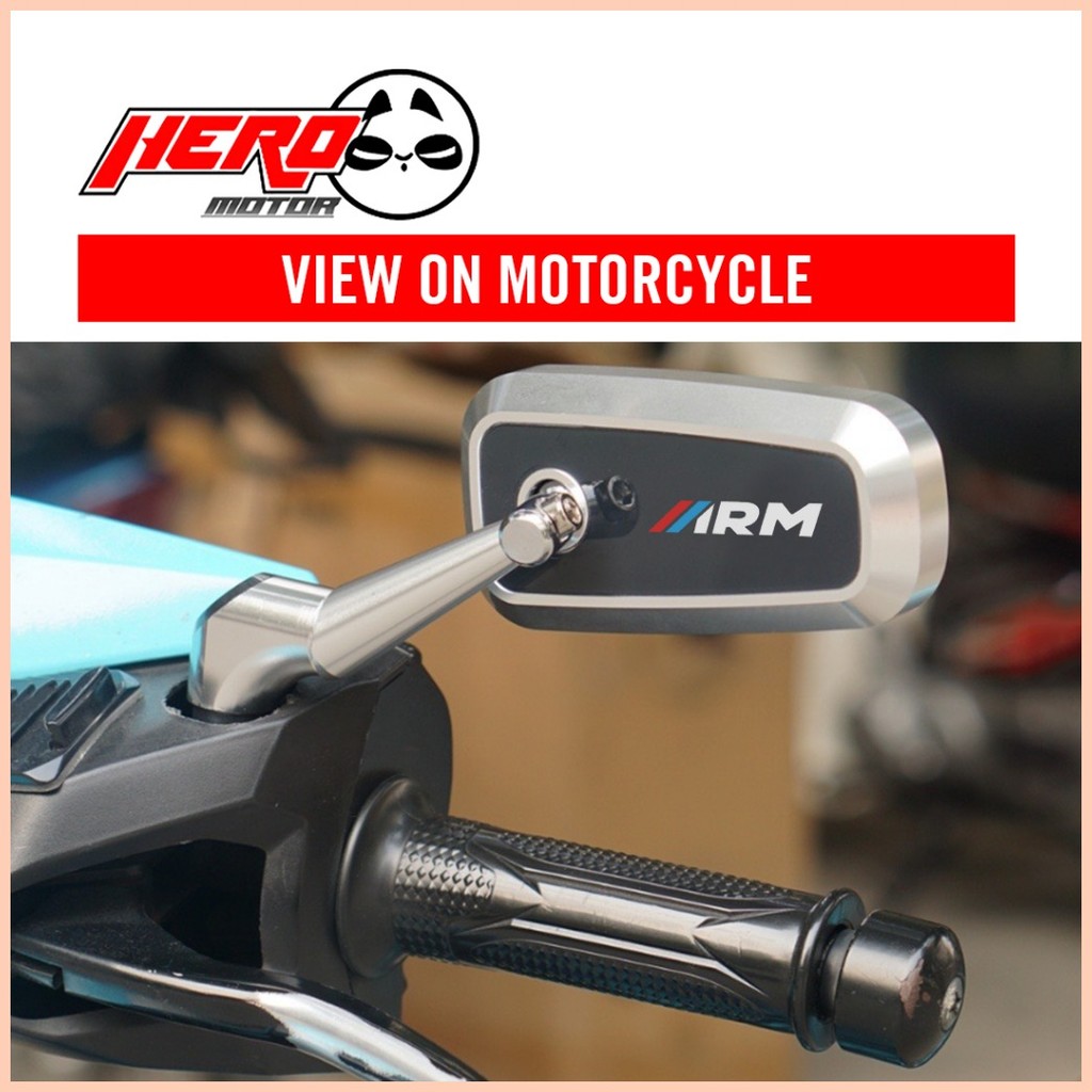 ARM Cnc Short Leg Side Mirror Blue Lens Heavy Duty Material Made in