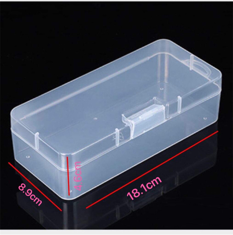 Rectangular Mini Clear Plastic Organizer Storage Box with Hinged Lids ...