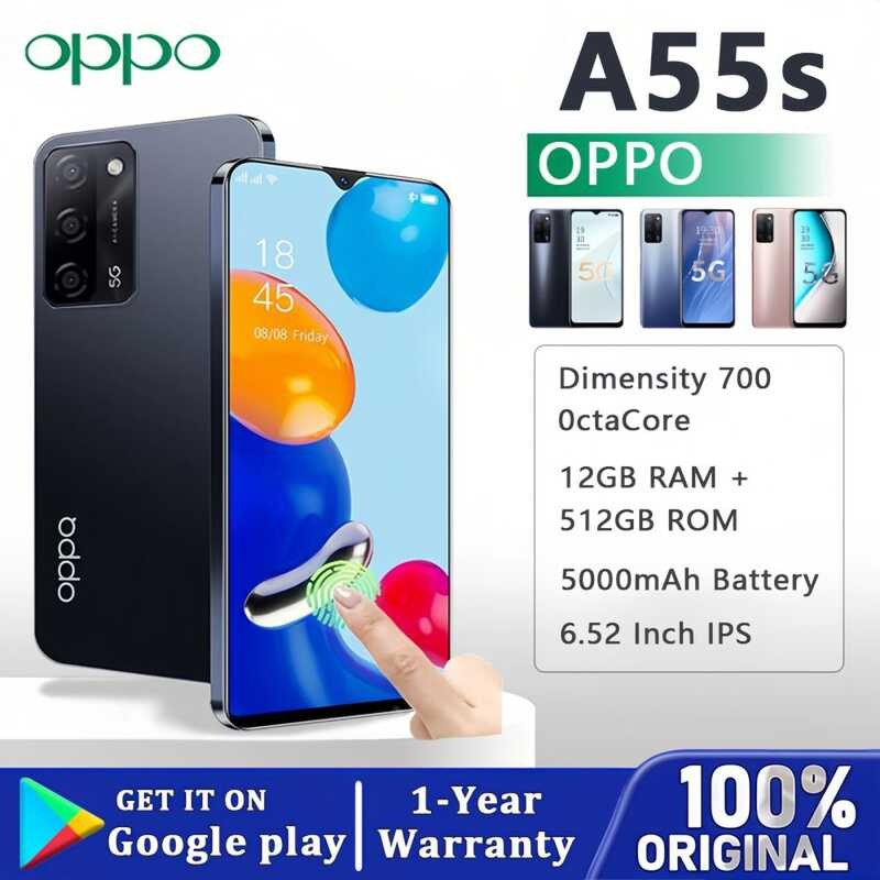 OPPO A55s 5G Smartphone Android – 64GB, Nero, Doppia SIM + ESIM, Sbloccato, Usato In Ottime Condizioni