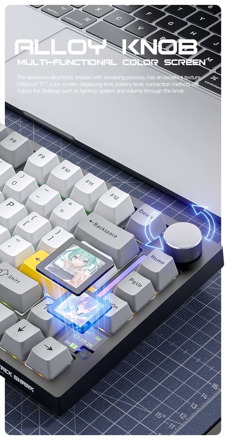 Clavier Mécanique Gaming ATTACK SHARK X820 Ultra - 75% Sans Fil, Écran TFT, Molette, RGB, Switches Hot-Swap