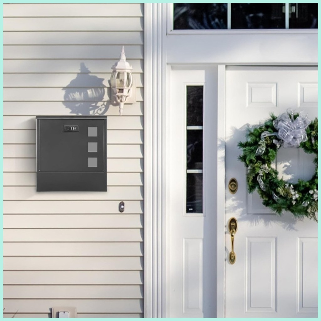 【On Stock】Steel Combination Lock Mail Boxes Outdoor Locking Wall Mount ...