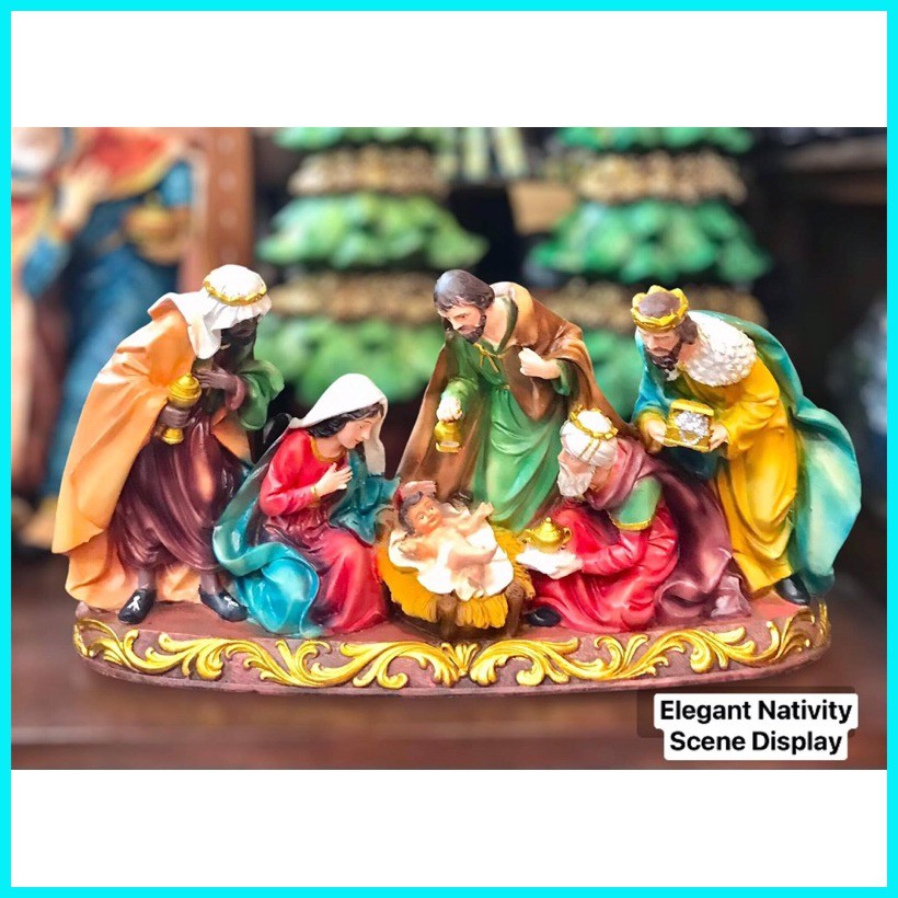 Elegant Nativity Scene Tabletop Christmas display (Matte finish ...