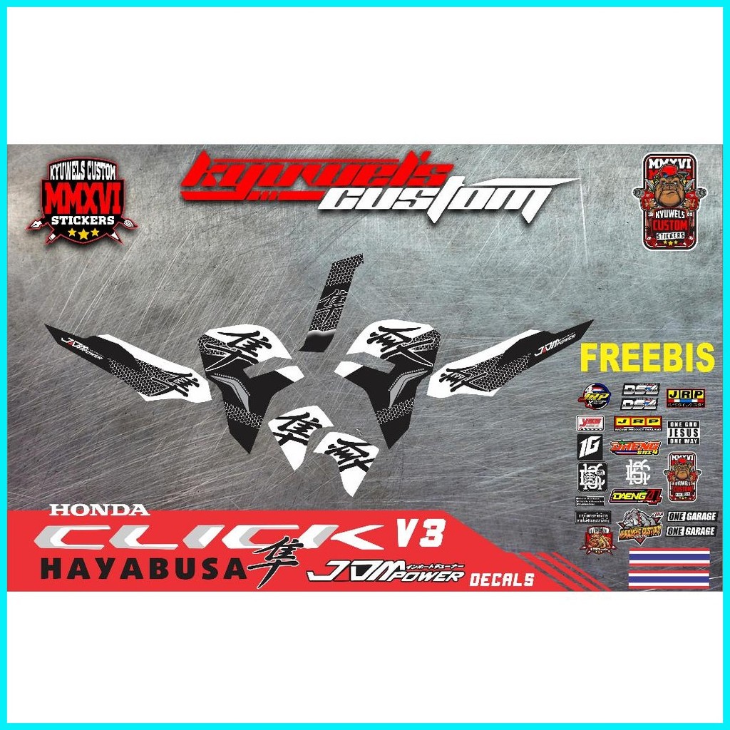 CLICK V3 HAYABUSA DECAL STICKER | Shopee Philippines