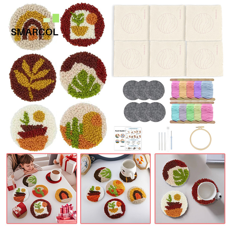 Plant Punch Needle Coaster Kit Punch Needle Coaster DIY Craft Kit Make ...