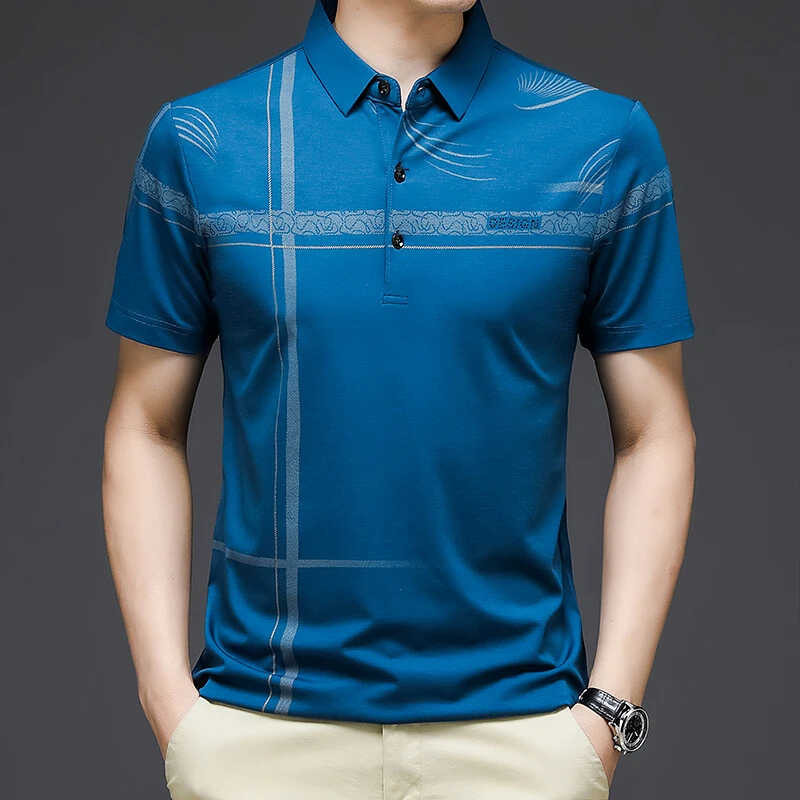 Fashionable Men's Youth office Korean version classic Cool polo t-shirt ...