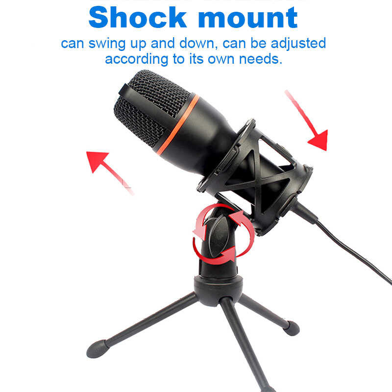 Lefon USB Condenser RGB Desktop Recording Microphone Para Sa PC Laptop