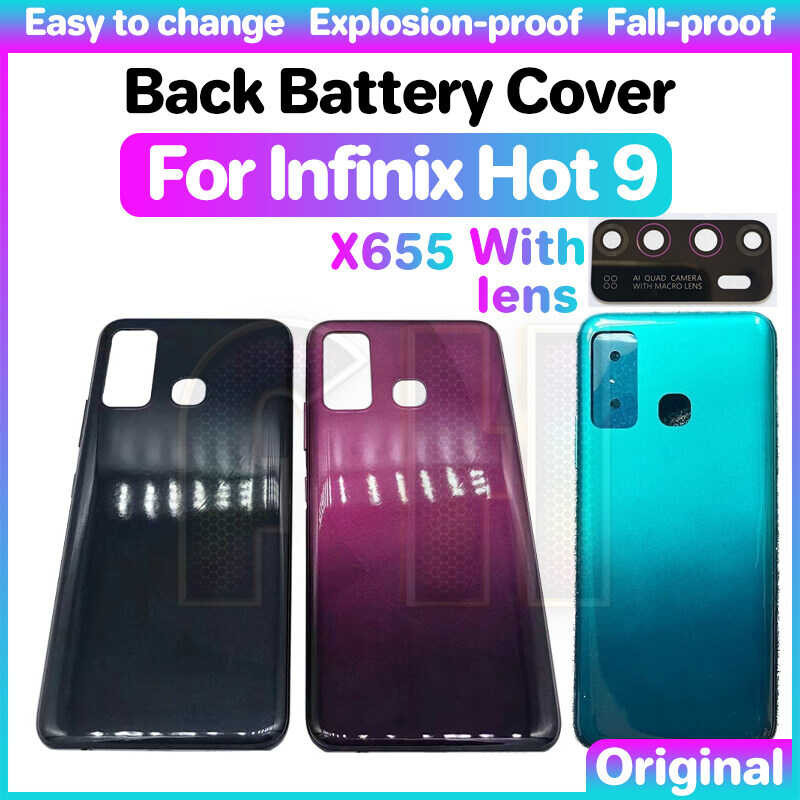 Battery Cover For Infinix Hot 9 X655 Rear Housing Glass Door Back Case ...