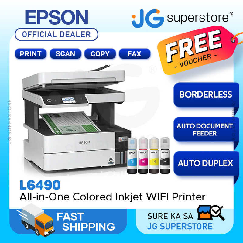 Eco Epson L6490 A4 Duplex All-In-One Refillable Ink Borderless Printer ...