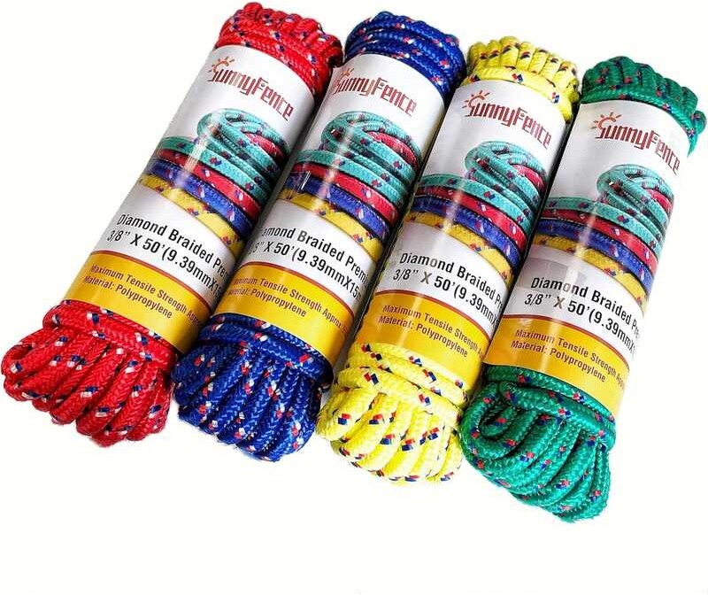 inch, 200 SunnyFence feet/61 meters, (4 packs of 3/8 inches X 50 feet