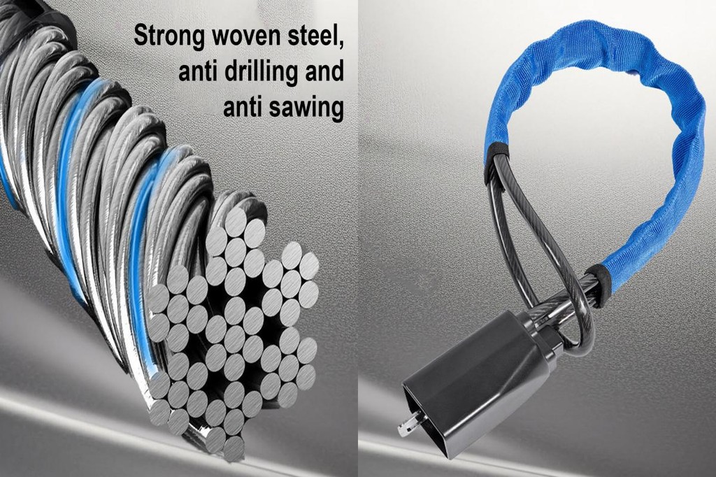 COD Steering Wheel and Seat Belt Lock Braided Steel Wire Lock Anti