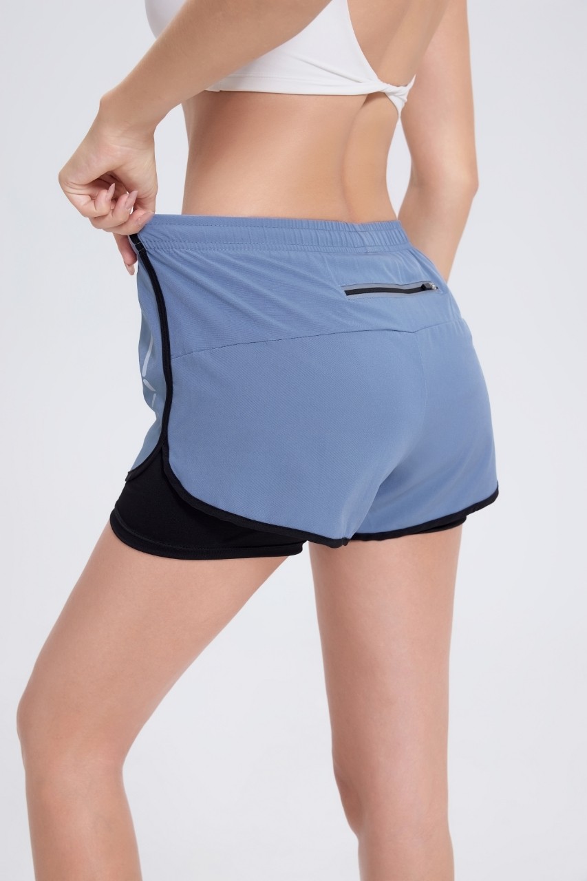 JOY Women's Sports Back waist zipper pocket Running shorts With Cycling ...
