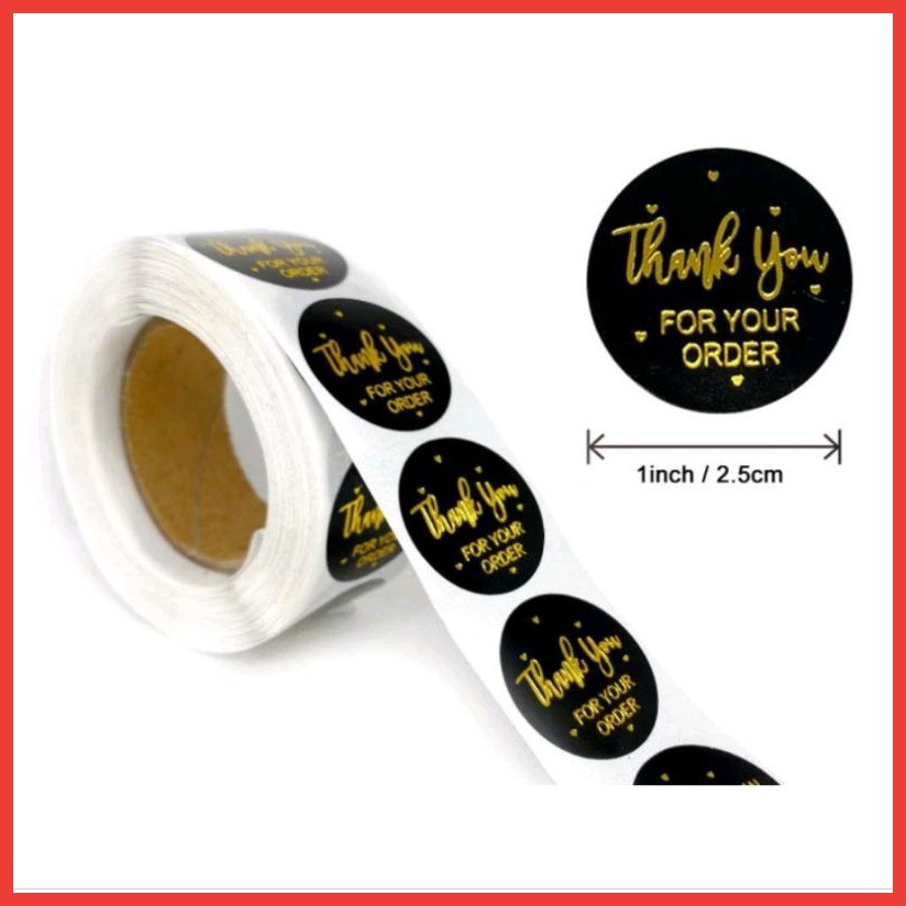 THANK YOU FOR YOUR ORDER STICKER METALIC GOLD PRINT 500PCS PER 1ROLL ...