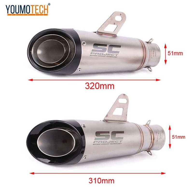 2Inches/51mm Universal Motorcycle Exhaust Pipe Escape Modified Exhaust ...