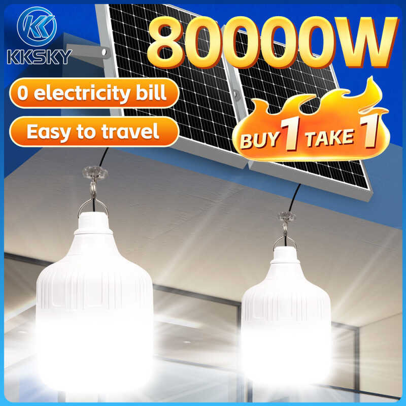 KKSKY Solar Bulb Light Outdoor Waterproof 500-80000 Watts Portable ...