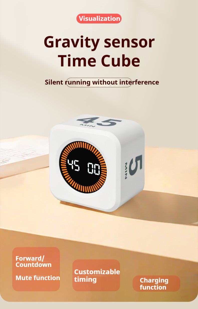 mini Gravity Timer Cube with Flip Display Time Management Gadget ...