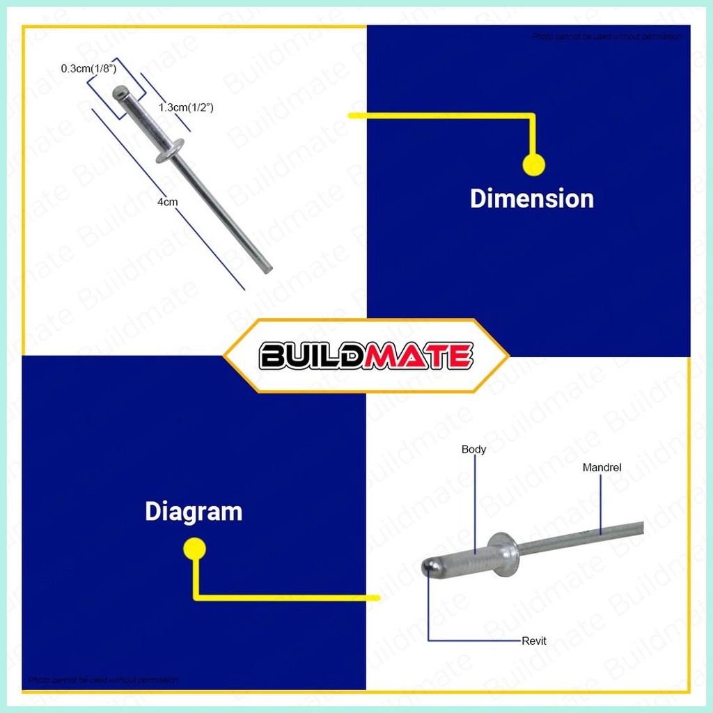 Aluminum Blind Rivets ARMSTRONG | PICUS SOLD PER BOX BUILDMATE | Shopee ...