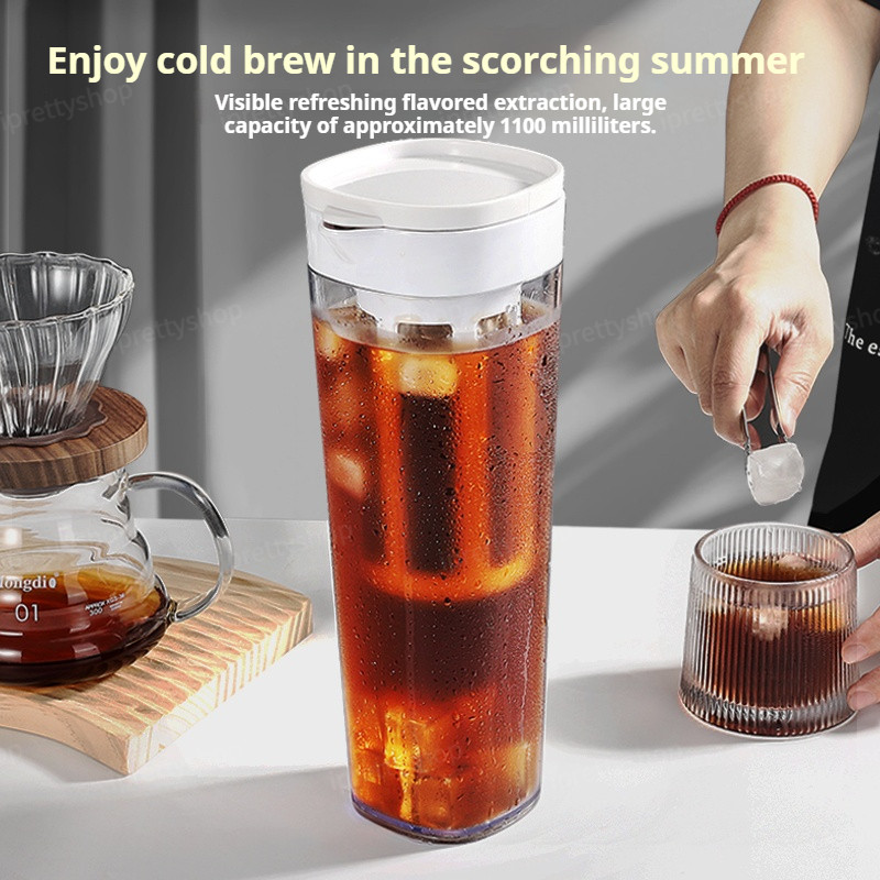 1.1Liter Fine Mesh Portable Cold Brew Iced Tea Coffee Maker Espresso ...