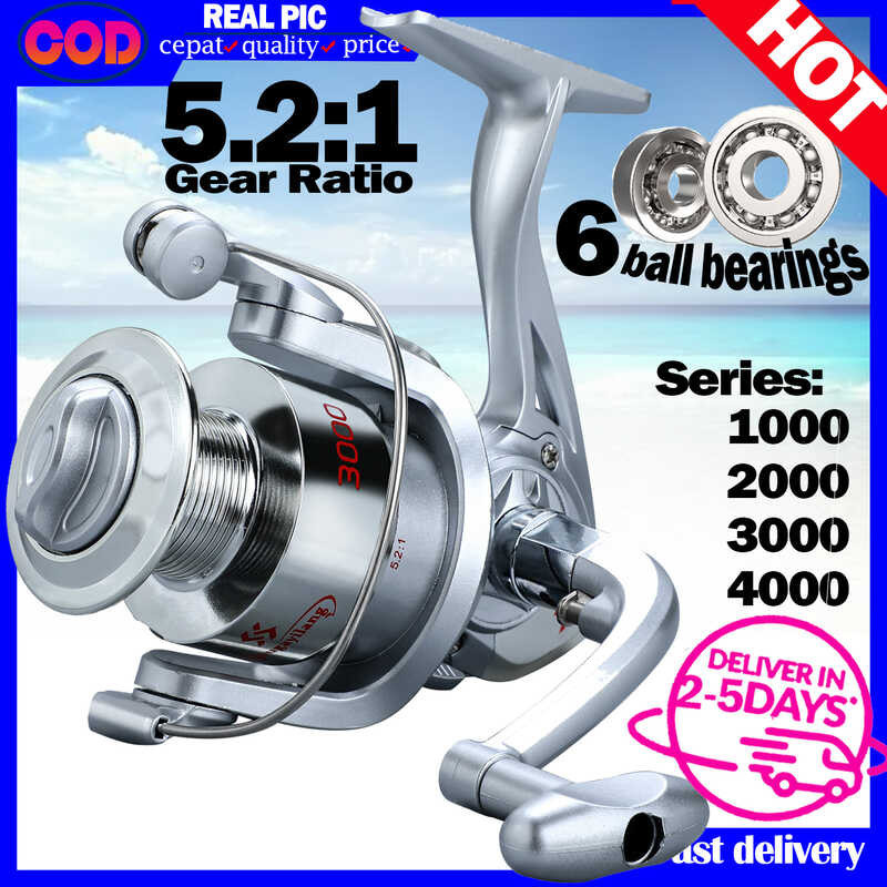 HLL [COD] 6 Ball Bearings 5.21 Ratio Spinning Reel 1000 2000 3000