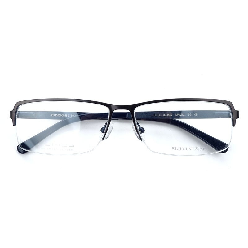Luxury Designer Glasses Frames Stainless Steel Men Rectangular Dark ...