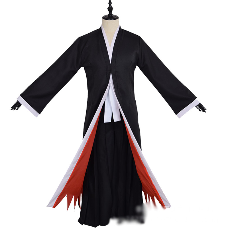 Anime Bleach Kuchiki Rukia Kurosaki Ichigo Cosplay Costume Black Haori ...