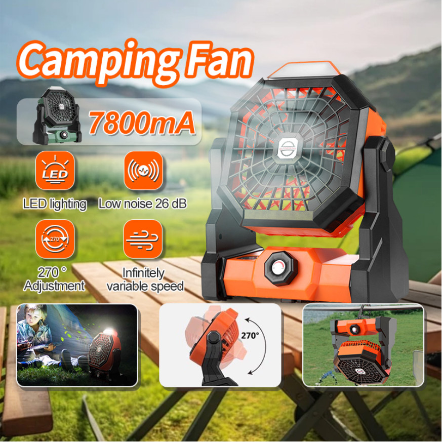 Camping Fan LED Lantern Portable 7800mAh Battery Operated Fan For Desk Quiet And Powerful Usb Rechargeble Tent Fan For Outdoor Camping Home Office - View #9