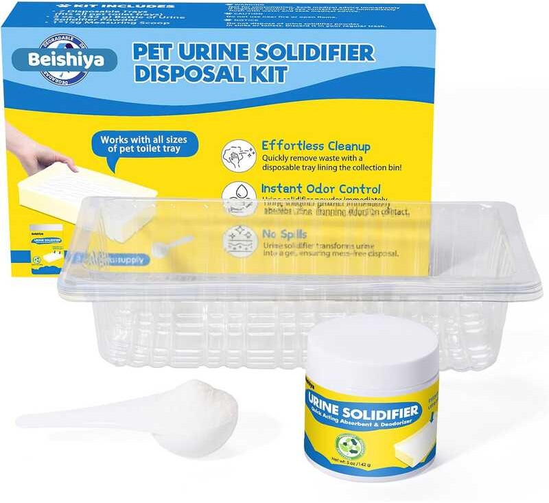 Disposal Kit Loo - 5 oz Pet Urine Absorbent Powder with Spoon and 7 ...