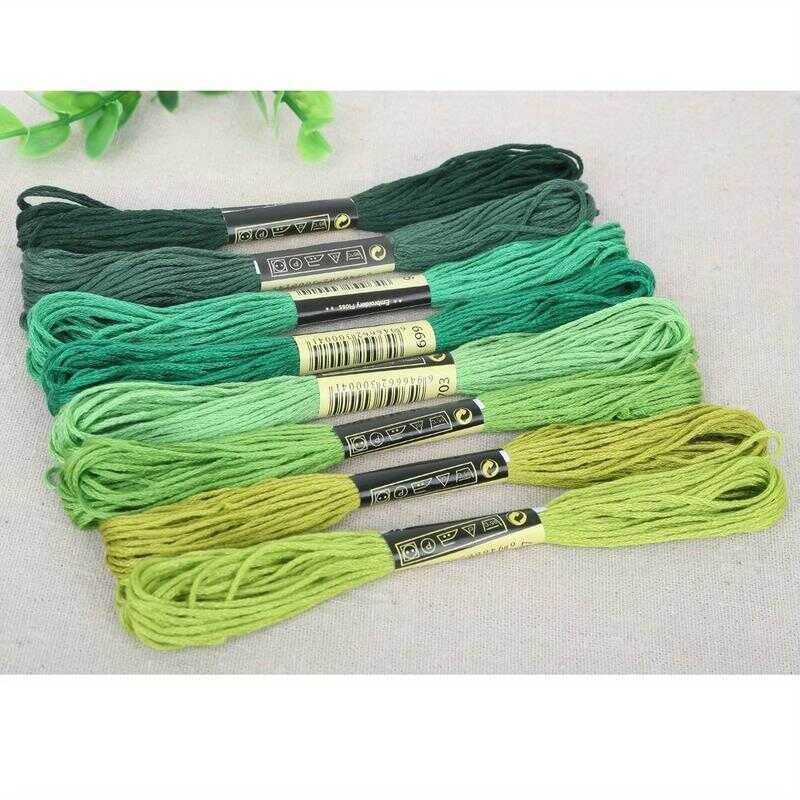 HALOMALL 7.5 Meters Embroidery Cool Color Set Vibrant Ombre Cross ...