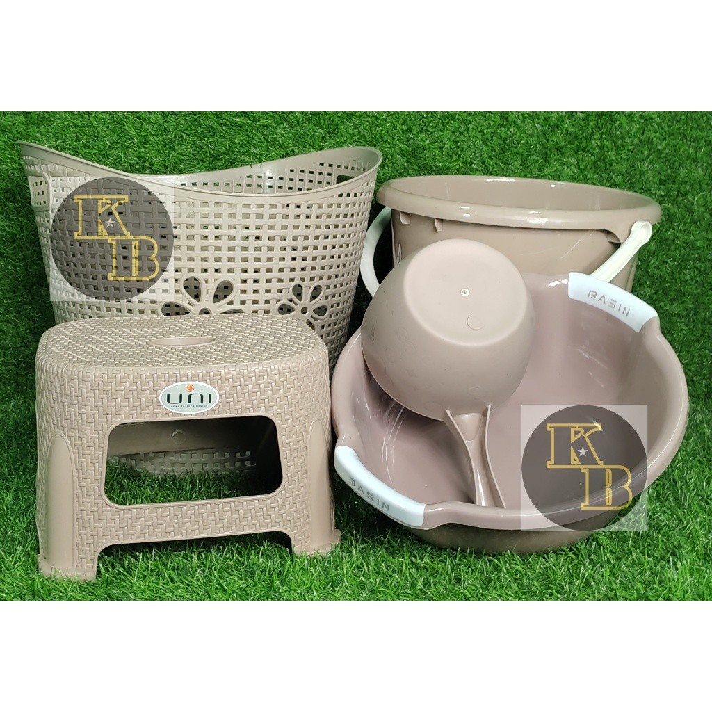 UNIK SET OF 5 /BASKET/BASIN/TABO/PAIL/STOOL ALL IN ONE | Shopee Philippines