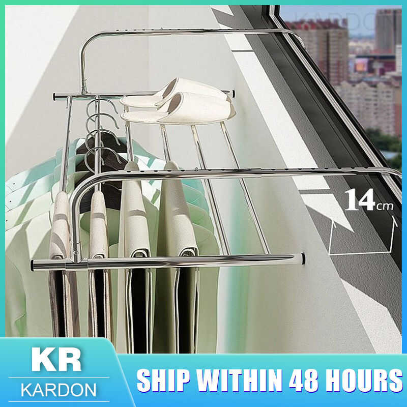 Balcony Guardrail Folding Telescopic Railings Hanger Pillow Shoes Towel ...