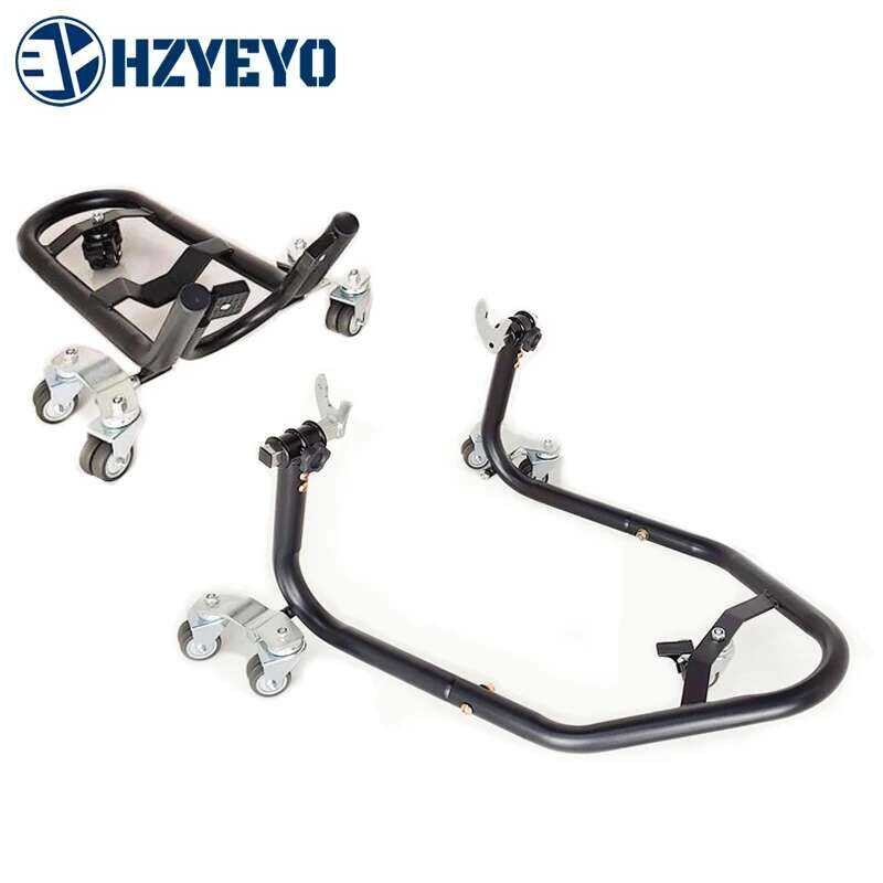 M HZYEYO Motorcycle Front & Rear Wheel Frame Stands Paddock Lift Moving ...