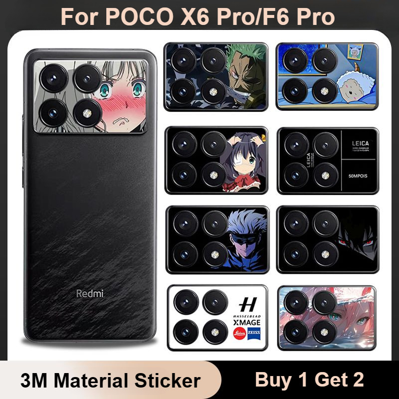 For POCO X6 Pro F6 Pro Fashion Trend Cartoon Anime Lens Sticker Camera