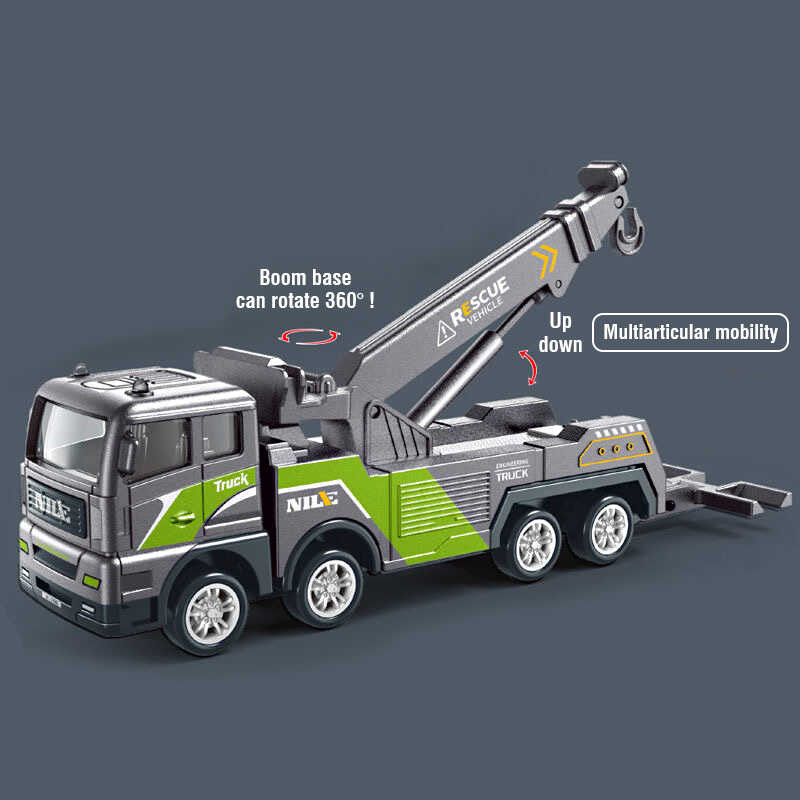 Alloy Diecast Simulation Engineering Car Model Truck Toys Crane ...