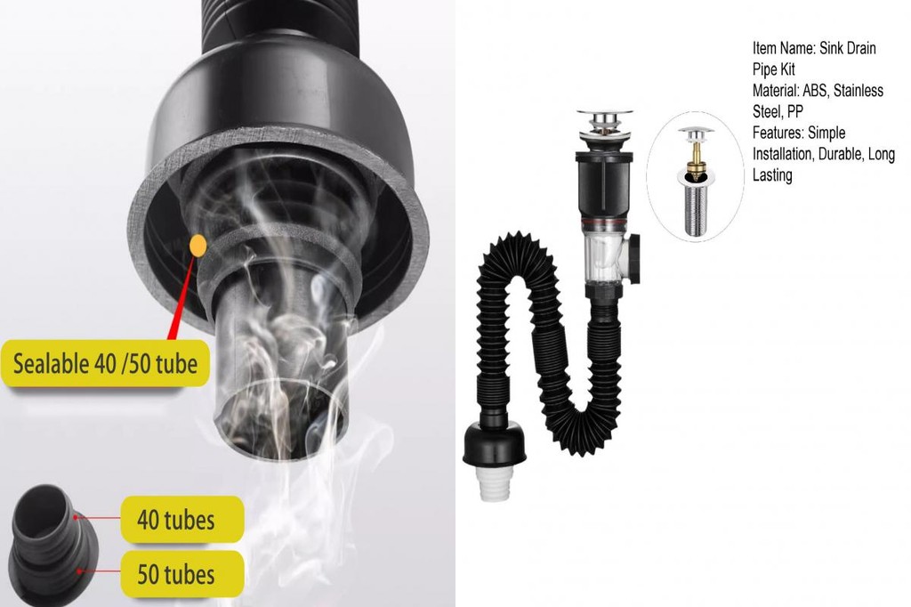 Sink Drain Pipe Kit Wide Applicability Sink Drainage System Flexible