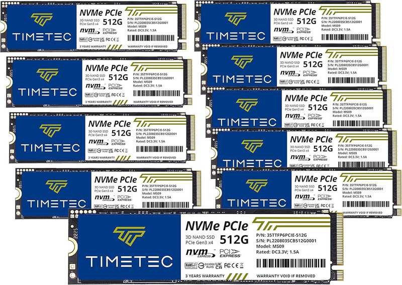 thumbnail image 2 of Timetec 512GB M.2 SATA SSD 10 Pack - 3D NAND Internal Solid State Drive For PC & Laptop 2 of 10