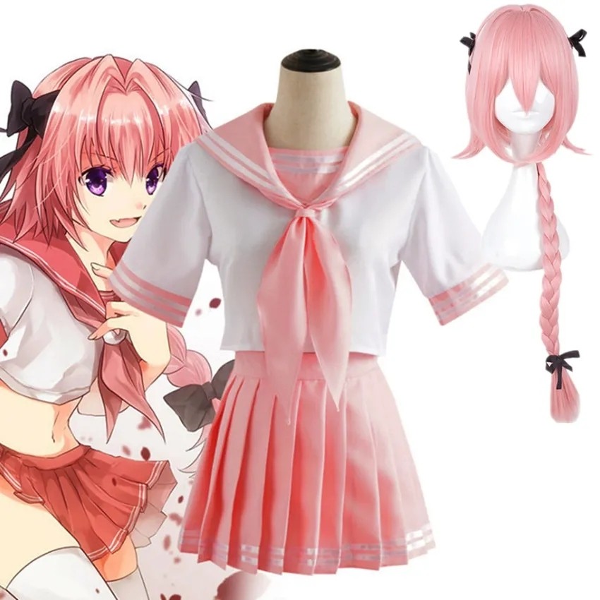 Fate Apocrypha Astolfo Cosplay Costumes Anime Japanese Student School