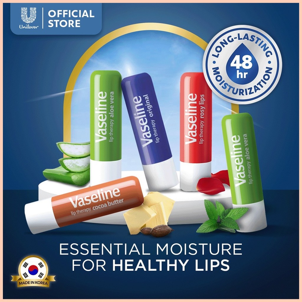 Vaseline Lip Mint Lip Balm Stick With Petroleum Jelly 4.8G Shopee
