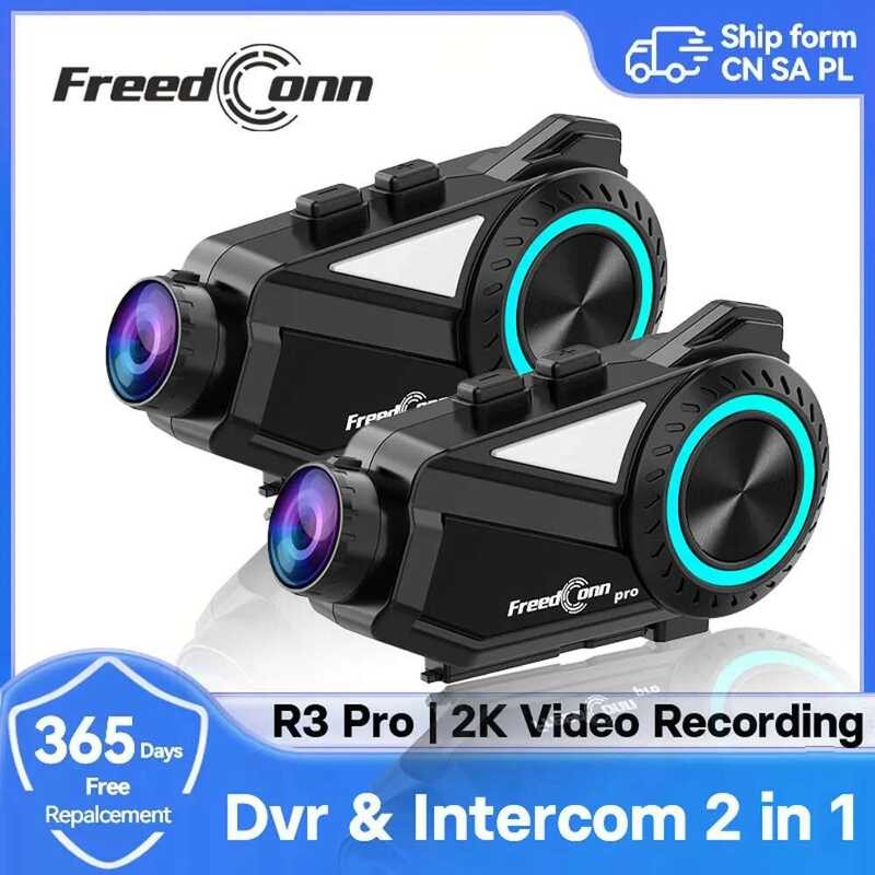X Freedconn R3 Pro Motorcycle Intercom Helmet Dvr Bluetooth sets Dash ...