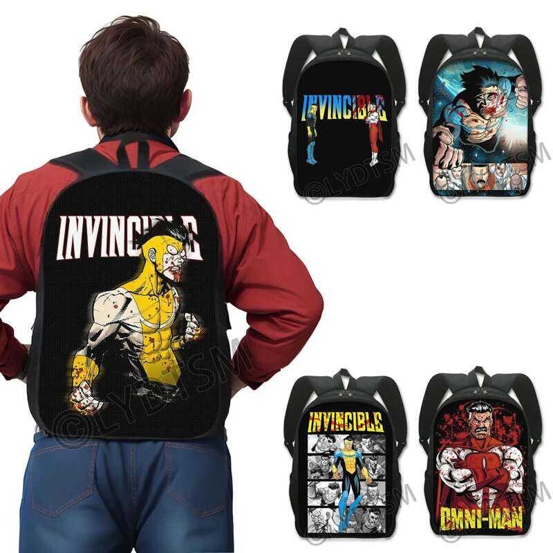 Hero Invincible Print Backpack Men Rucksack Comic Omni Mark Children ...