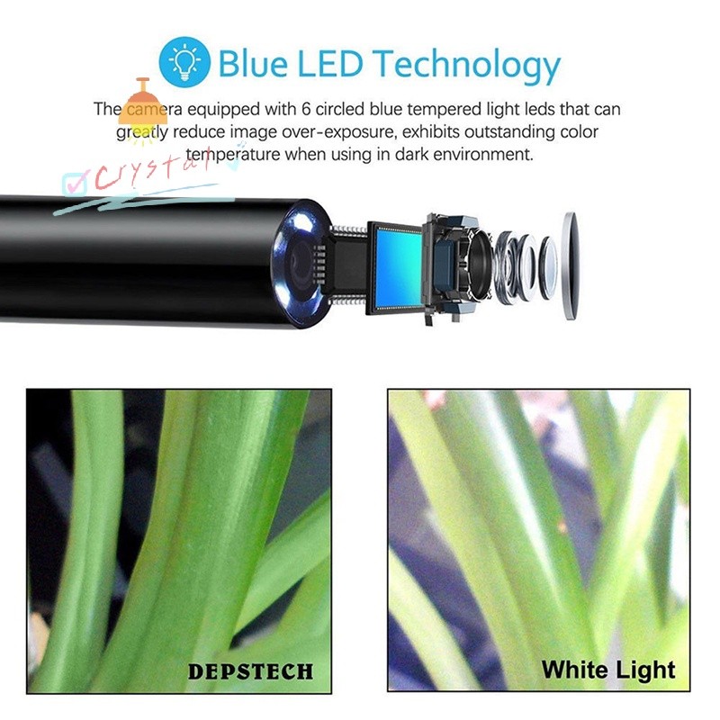 Endoscope 3 En 1 USB-C Pour Android – Caméra D'inspection étanche 7 Mm – Longueur 2 M