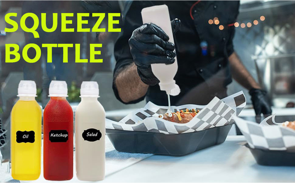 Squeeze Condiment Bottle Leak-Proof Lid 300ml/500ml, Transparent Sauce ...
