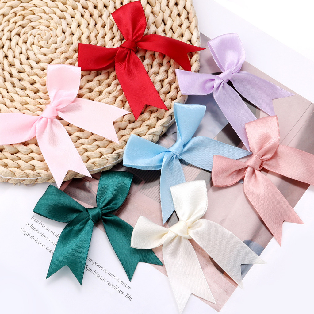 50pcs Satin Ribbon Bows - Small Flower Gift Ties, DIY Craft Bows for ...