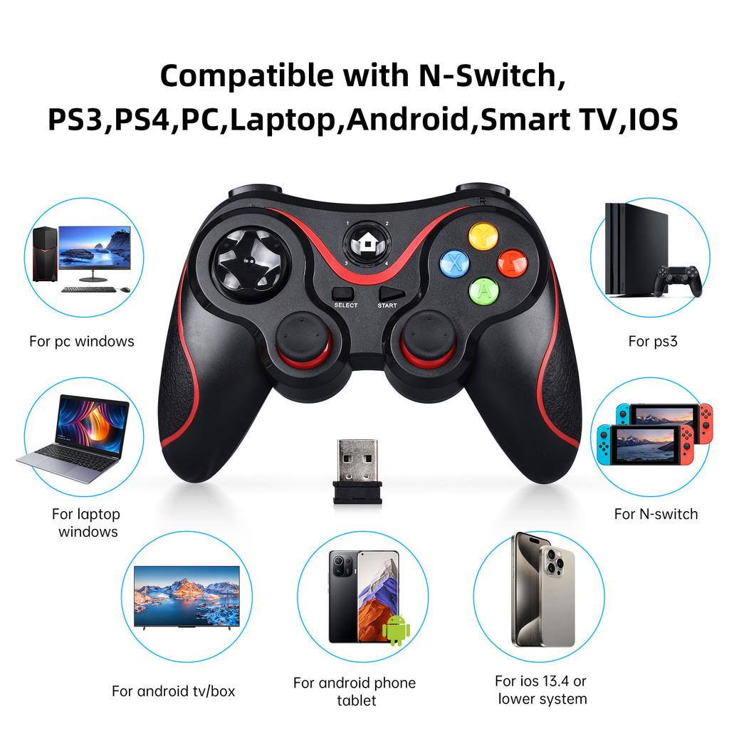 Bluetooth Wireless Game Controller for Switch PS3 PS4 Android PC Full ...